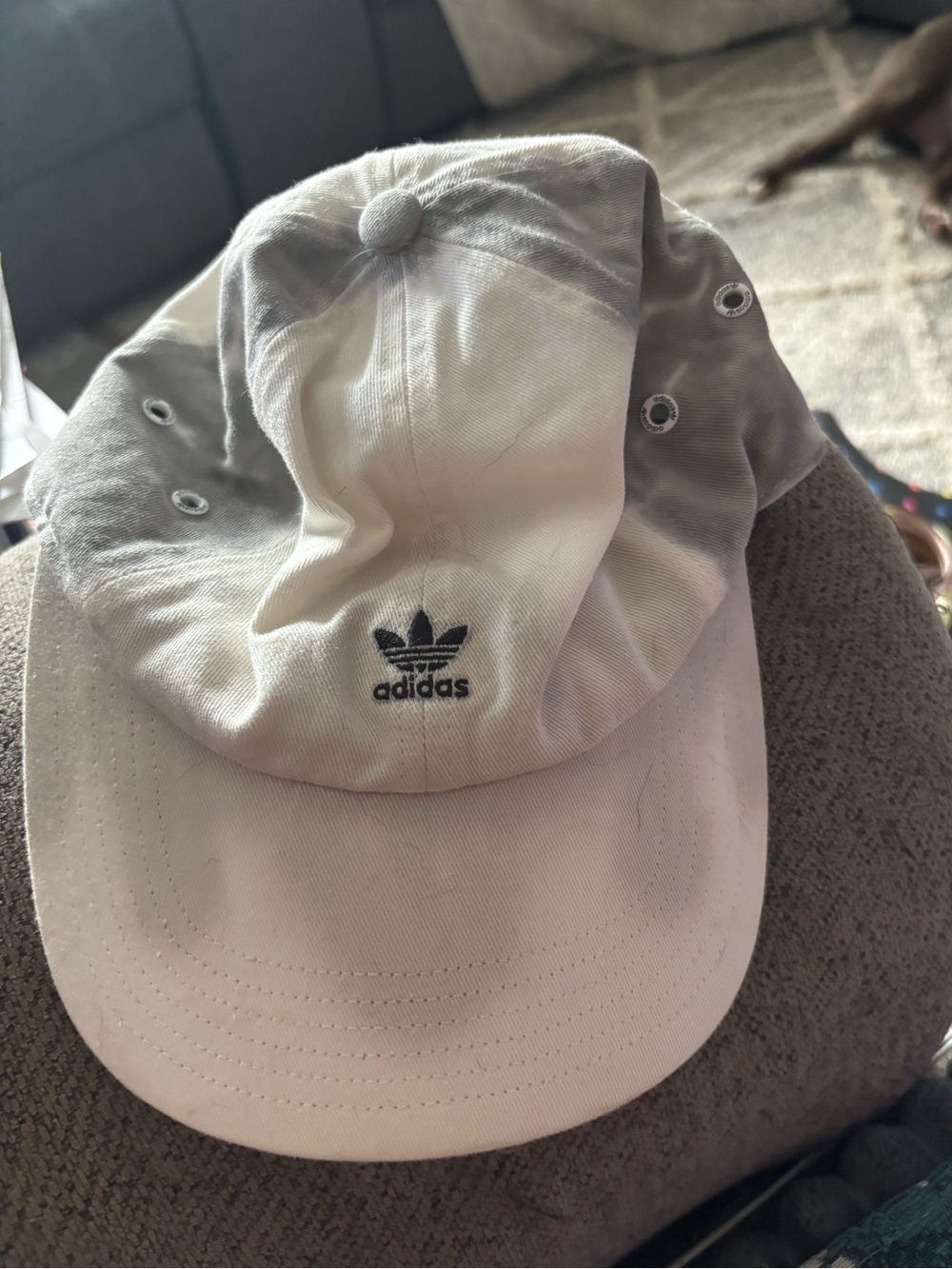 adidasWhite and Light Gray Trefoil Cap - Picture 2 of 3